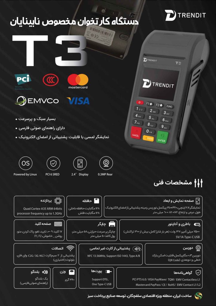 دستگاه کارتخوان مخصوص نابینایان